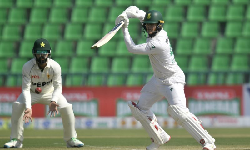 Ryan Rickelton bats 13 Oct 2025 Sameer Ali Getty Images