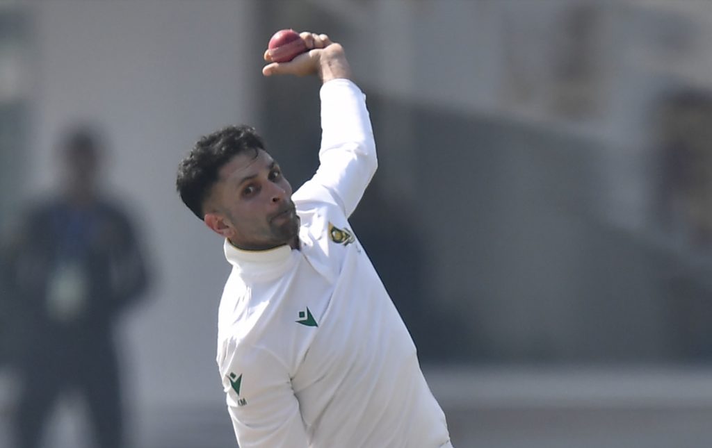 Keshav Maharaj bowls 20 Oct 2025 Sameer Ali Getty Images