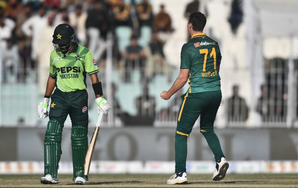 Nandre Burger Babar Azam 6 November 2025 Muhammad Sameer Ali Getty Images