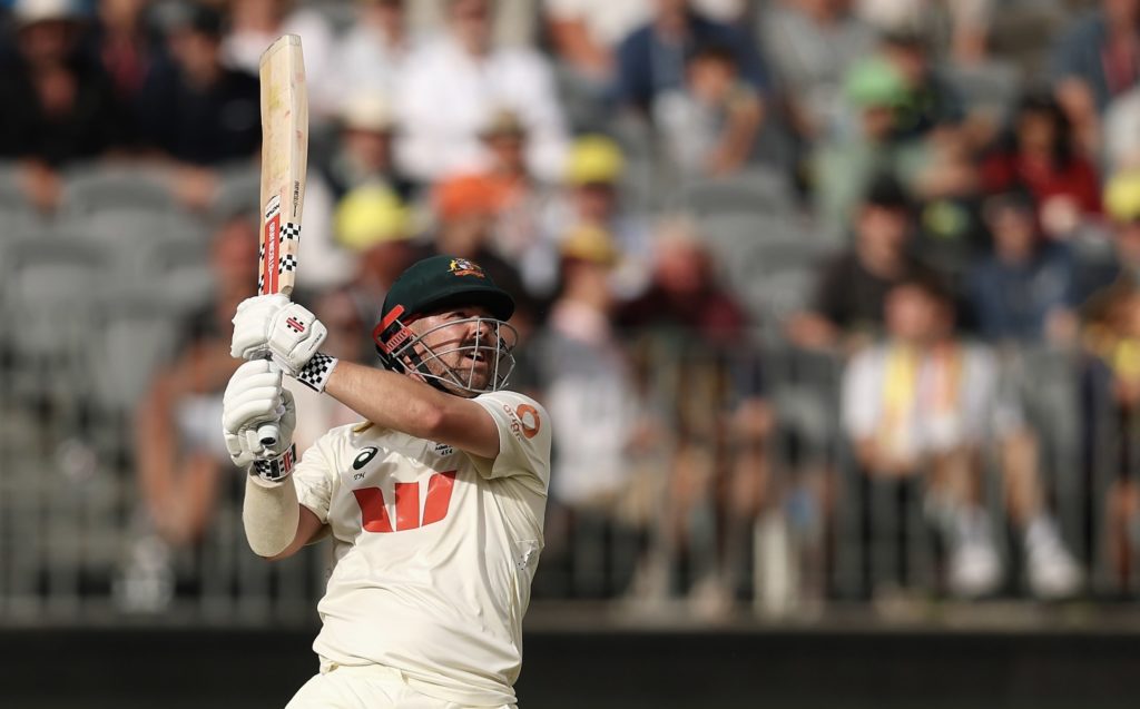 Travis Head bats 22 Nov 2025 Cameron Spencer Getty Images