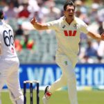 ADELAIDE, AUSTRALIA - DECEMBER 18: Pat Cummins of Australia celebrates taking the wicket of Joe Root of England for 19 runs during day two of the Third Test Match in the 2025-26 Ashes Series between Australia and England at Adelaide Oval on December 18, 2025 in Adelaide, Australia. (Photo by Robert Cianflone/Getty Images)
