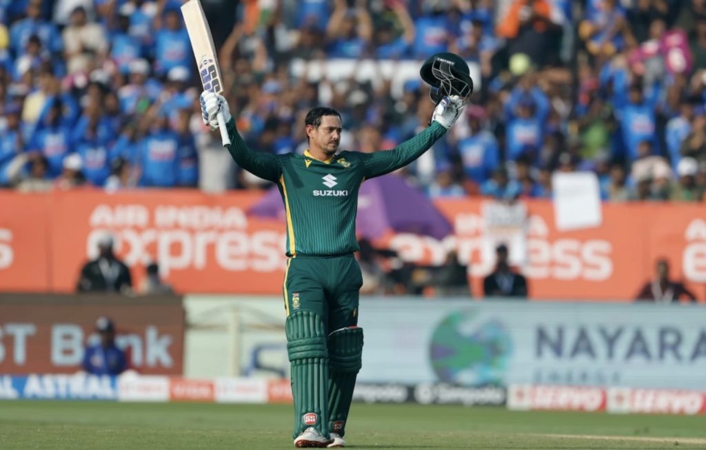 Quinton de Kock 100 6 Dec 2025 BCCI