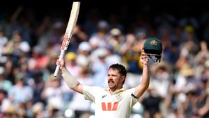 ADELAIDE, AUSTRALIA - DECEMBER 19: Travis Head of Australia celebrates scoring a century during day three of the Third Test Match in the 2025-26 Ashes Series between Australia and England at Adelaide Oval on December 19, 2025 in Adelaide, Australia. (Photo by Quinn Rooney/Getty Images)