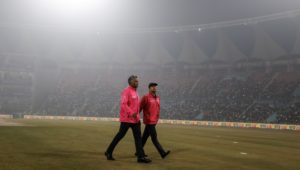 Umpires fog Lucknow 17 Dec 2025 BCCI