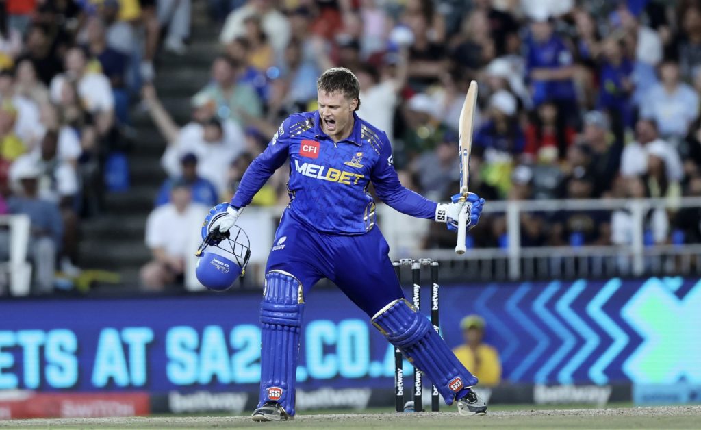 Ryan Rickelton celebrates 10 January 2026 Ron Gaunt Sportzpics