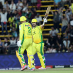 /jsk4 and Donovan Ferreira of Joburg Super Kings celebrate the win In the SUPER OVER held during match 9 of the Betway SA20 season 4 between Joburg Super Kings (JSK) and The Durban Super Giants (DSG) held at the Wanderers Cricket Stadium in Sandton, Johannesburg , South Africa on the 1st January 2026