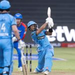 Shai Hope of PC hits another six during match 16 of the Betway SA20 season 4 between Durban Super Giants (DSG) and Pretoria Capitals (PC) held at the Kingsmead Cricket Stadium in Durban , South Africa on the 7th January 2026