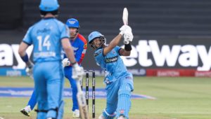 Shai Hope of PC hits another six during match 16 of the Betway SA20 season 4 between Durban Super Giants (DSG) and Pretoria Capitals (PC) held at the Kingsmead Cricket Stadium in Durban , South Africa on the 7th January 2026