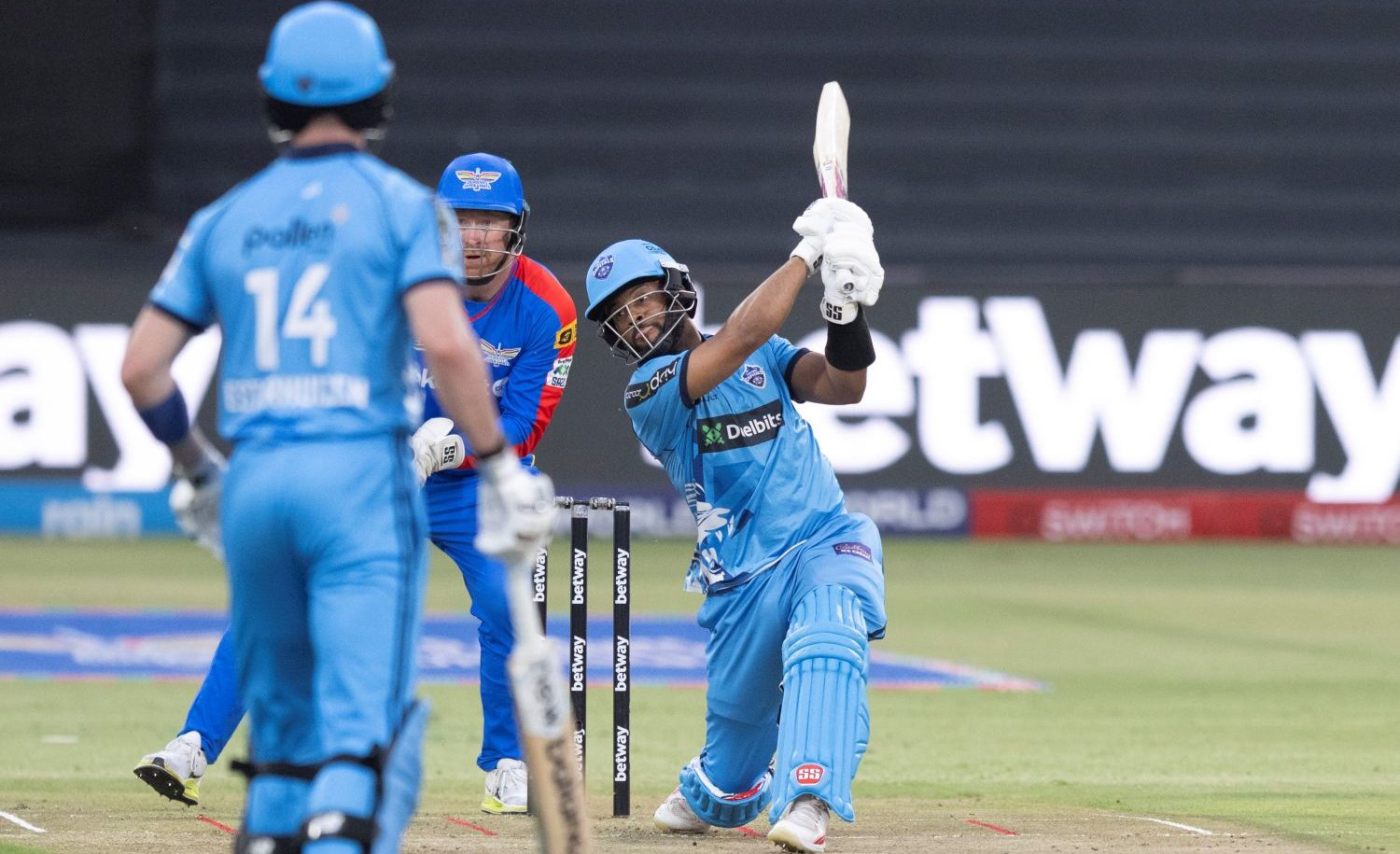 Shai Hope of PC hits another six during match 16 of the Betway SA20 season 4 between Durban Super Giants (DSG) and Pretoria Capitals (PC) held at the Kingsmead Cricket Stadium in Durban , South Africa on the 7th January 2026