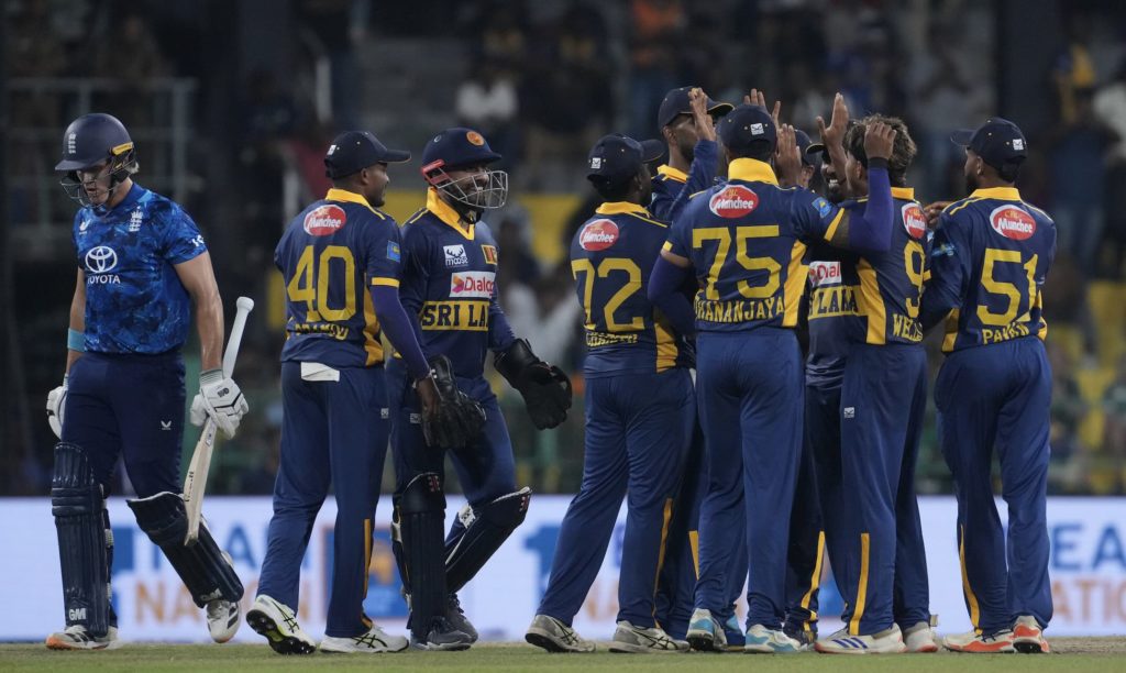 Sri Lanka wicket Jacob Bethell Sameera Peiris Getty Images