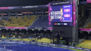 R Premadasa Stadium rain on 21 February 2026 Robert Cianflone Getty Images