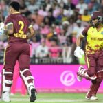 JOHANNESBURG, SOUTH AFRICA - JANUARY 31: Shai Hope and Shimron Hetmyer of the West Indies during the 3rd KFC T20I match between South Africa and West Indies at DP World Wanderers Stadium on January 31, 2026 in Johannesburg, South Africa. (Photo by Sydney Seshibedi/Gallo Images/Getty Images)
