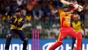 COLOMBO, SRI LANKA - FEBRUARY 19: Sikandar Raza of Zimbabwe bats during the ICC Men's T20 World Cup India & Sri Lanka 2026 match between Sri Lanka and Zimbabwe at R. Premadasa Stadium on February 19, 2026 in Colombo, Sri Lanka. (Photo by Robert Cianflone/Getty Images)
