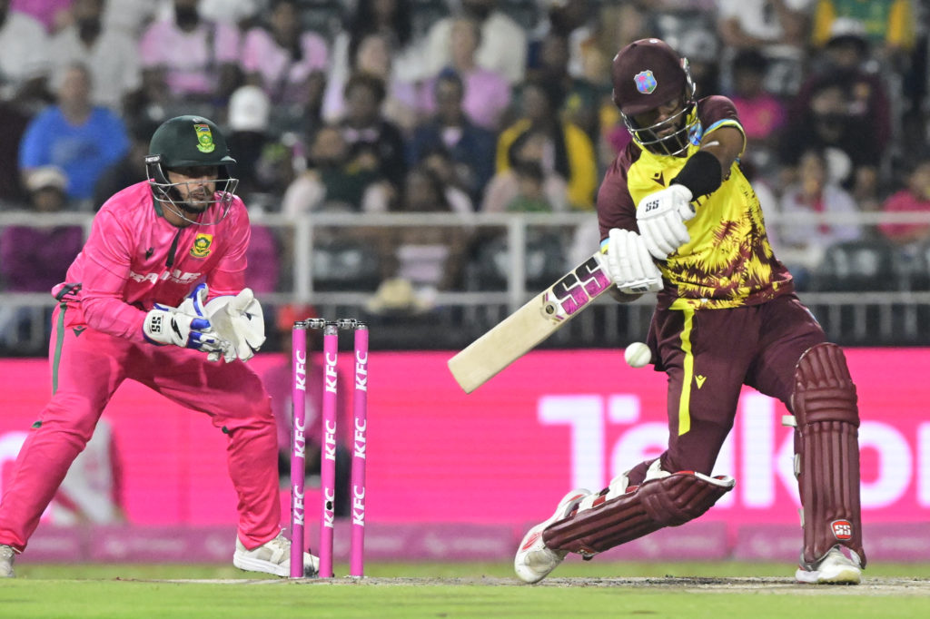 JOHANNESBURG, SOUTH AFRICA - JANUARY 31: Shai Hope of the West Indies during the 3rd KFC T20I match between South Africa and West Indies at DP World Wanderers Stadium on January 31, 2026 in Johannesburg, South Africa. (Photo by Sydney Seshibedi/Gallo Images)