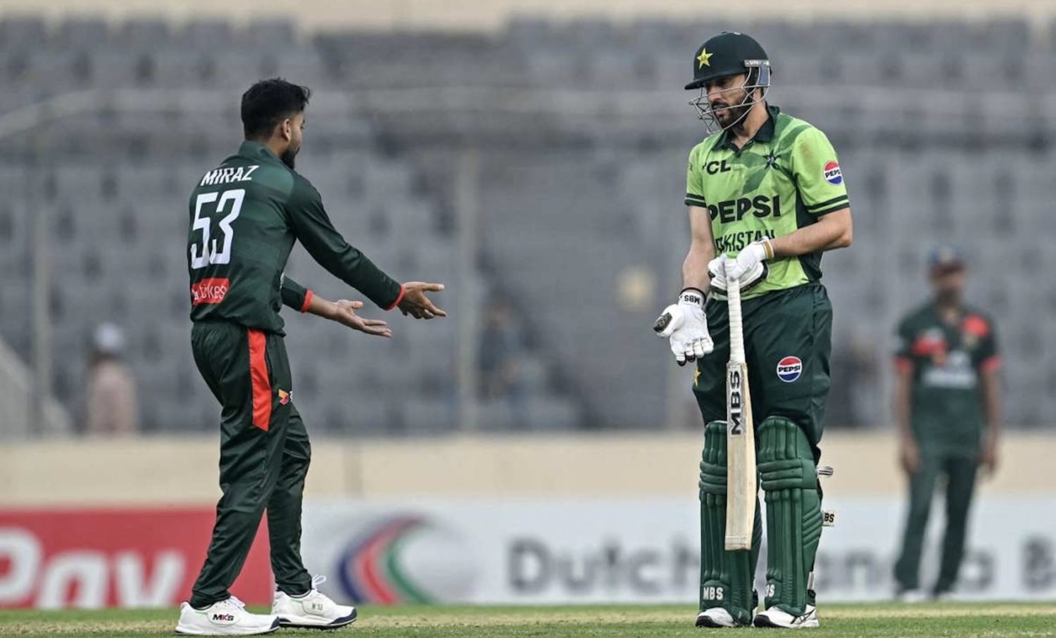 Salman Ali Agha run out Mehidy Hasan Miraz
