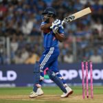 MUMBAI, INDIA - MARCH 05: Sanju Samson of India bats during the ICC Men's T20 World Cup India & Sri Lanka 2026 Semi-Final match between India and England at Wankhede Stadium on March 05, 2026 in Mumbai, India. (Photo by Prakash Singh/Getty Images)