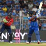 MUMBAI, INDIA - MARCH 05: Sanju Samson of India bats watched by England wicketkeeper Jos Buttler during the ICC Men's T20 World Cup India & Sri Lanka 2026 Semi-Final match between India and England at Wankhede Stadium on March 05, 2026 in Mumbai, India. (Photo by Prakash Singh/Getty Images)